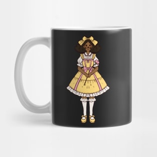 Black Lolita with a yellow dress sticker Mug